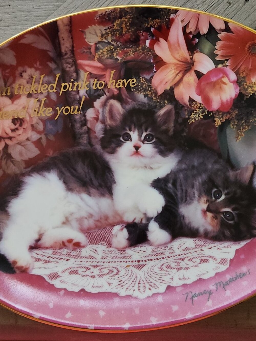 Tickled Pink - A Franklin Mint Heirloom Plate by Nancy Matthews